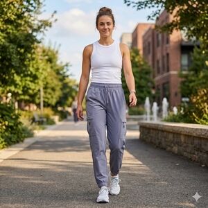 Mondetta Lavender Zip Pocket Cargo Jogger Athletic Pants Size Small